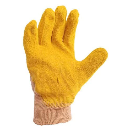 Робочі рукавички стекольщика Mastertool з облитою долонею жовті